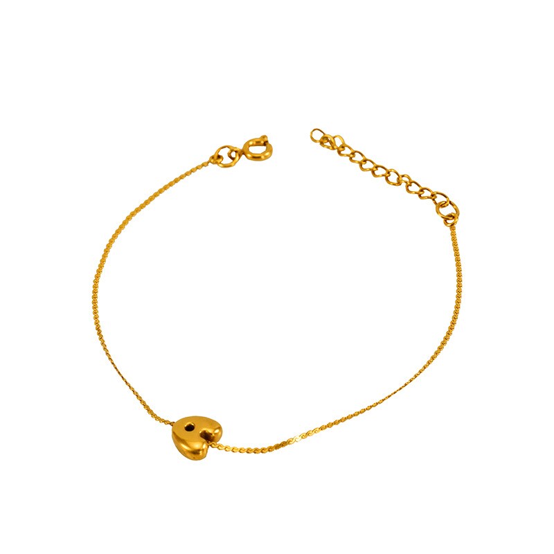 Gold color / 1 Piece Simple Series Daily Letter A Stainless Steel 18K Gold Plated Unisex Chain Bracelets 